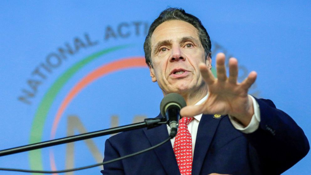 PHOTO: New York Gov. Andrew Cuomo speaks to guests during the National Action Network (NAN) Dr. Martin Luther King, Jr. Day Public Policy Forum in the Harlem borough of New York City, Jan. 15, 2018.