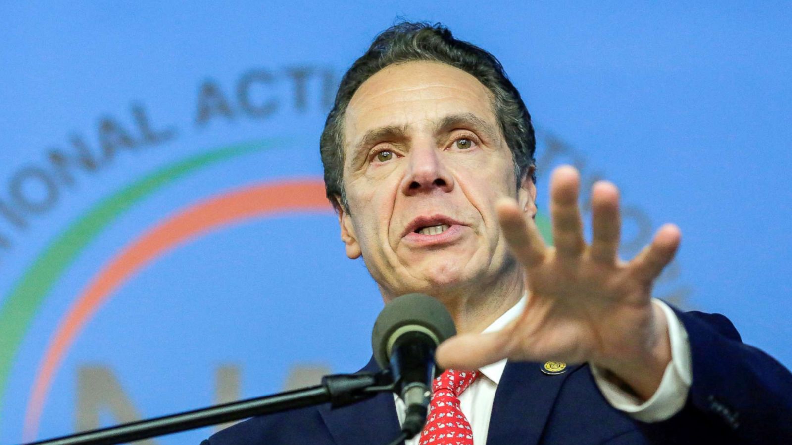 PHOTO: New York Gov. Andrew Cuomo speaks to guests during the National Action Network (NAN) Dr. Martin Luther King, Jr. Day Public Policy Forum in the Harlem borough of New York City, Jan. 15, 2018.