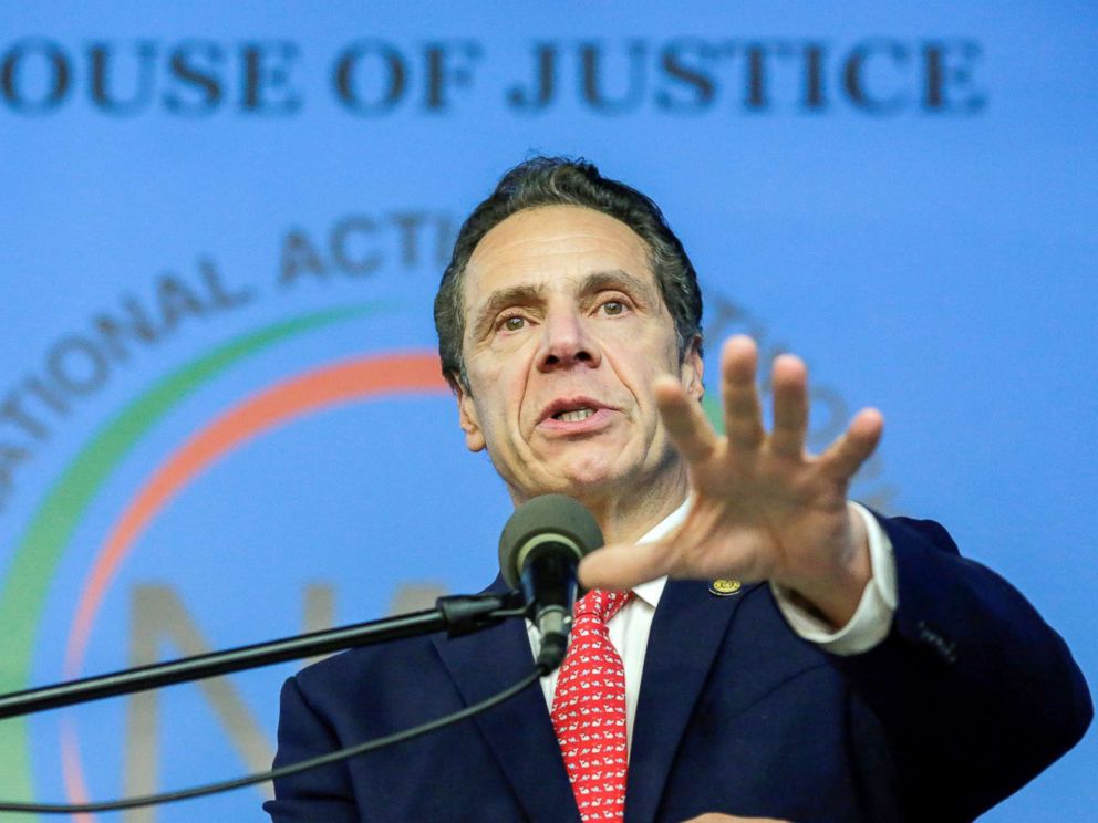 PHOTO: New York Gov. Andrew Cuomo speaks to guests during the National Action Network (NAN) Dr. Martin Luther King, Jr. Day Public Policy Forum in the Harlem borough of New York City, Jan. 15, 2018.