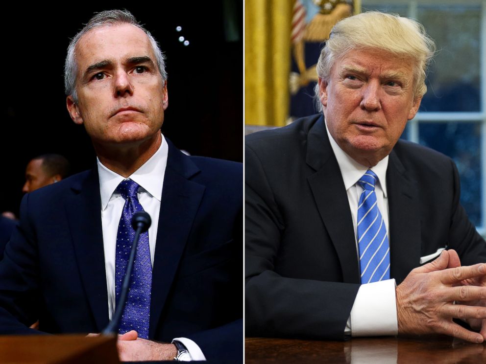 PHOTO: Pictured (L-R) are Acting FBI Director Andrew McCabe and President Donald Trump.