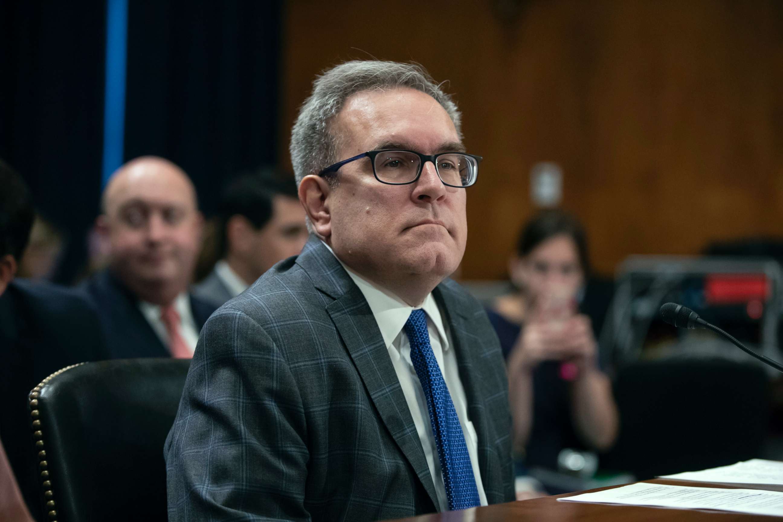 PHOTO: Andrew Wheeler, acting administrator of the Environmental Protection Agency, appears before the Senate Environment and Public Works Committee on Capitol Hill in Washington, Aug. 1, 2018.