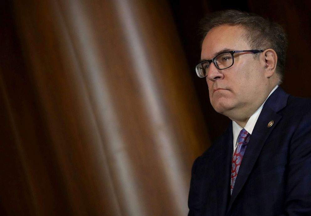 PHOTO: Environmental Protection Agency Administrator Andrew Wheeler makes a policy announcement at EPA headquarters Sept. 19, 2019 in Washington, D.C.