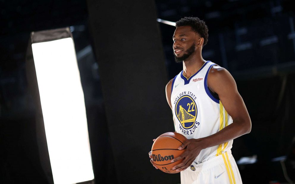 PHOTO: Andrew Wiggins #22 of the Golden State Warriors poses for a portrait during the Golden State Warriors Media Day, Sept. 27, 2021 in San Francisco.