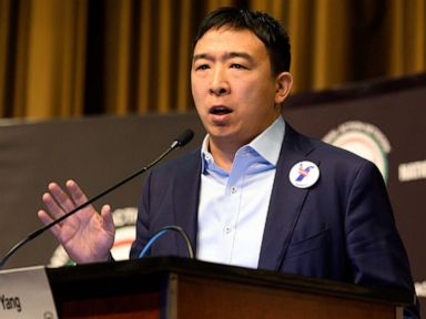 PHOTO: Andrew Yang speaks at the National Action Network (NAN) convention in New York City, April 4, 2019.
