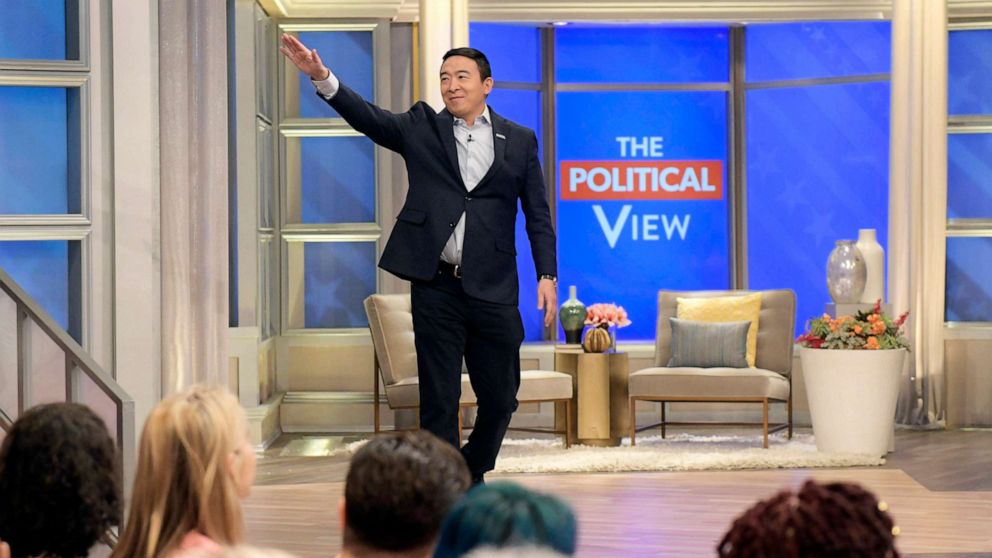 PHOTO: Democratic presidential candidate Andrew Yang appears on ABC's "The View," Jan. 8, 2020.