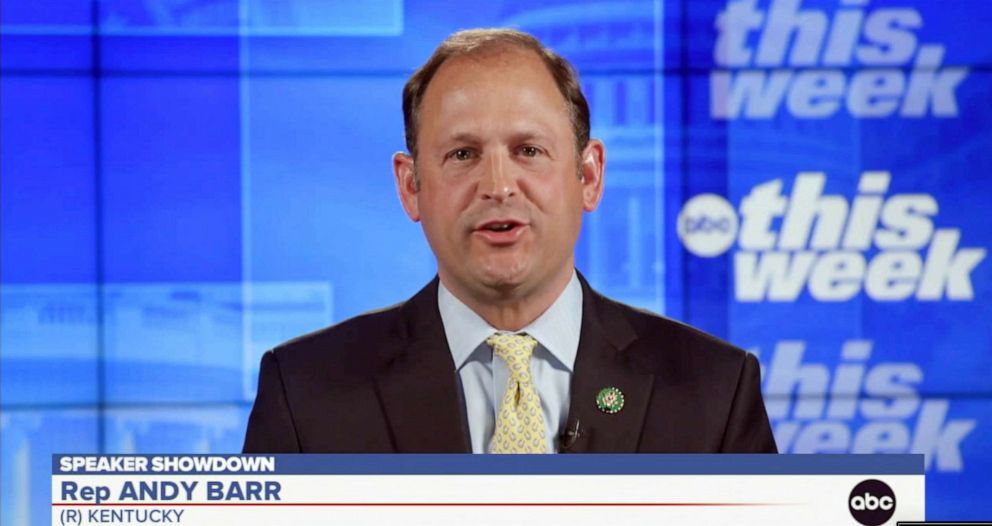 PHOTO: Rep. Andy Barr is seen in an interview on This Week, Jan 8, 2023.