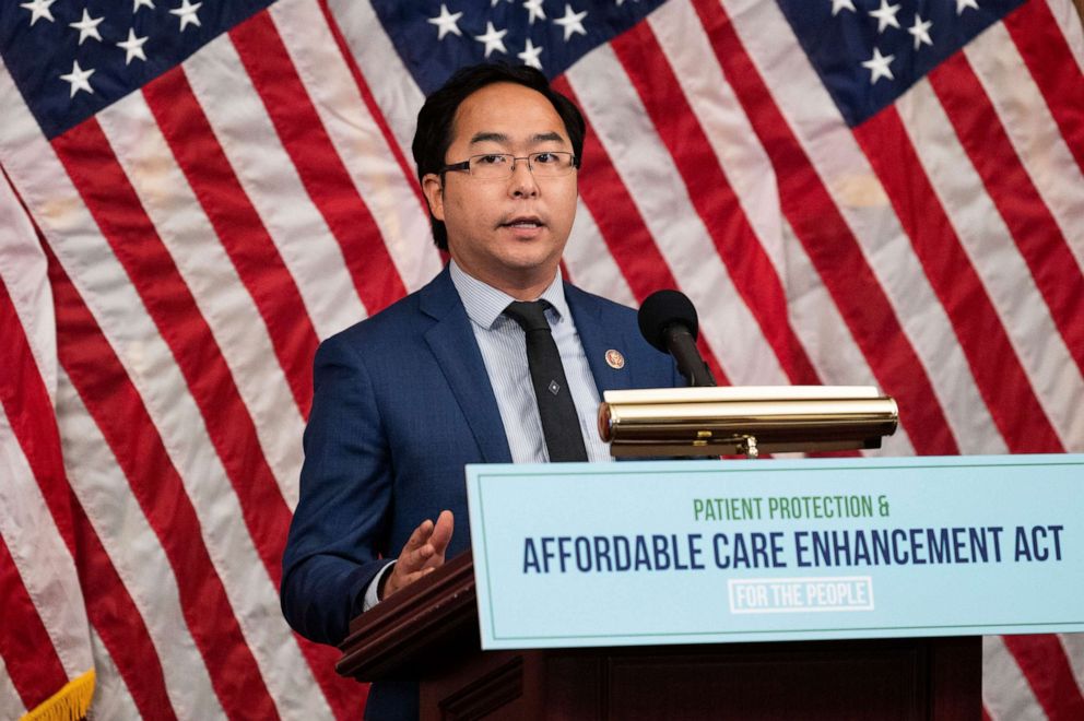 PHOTO: Rep. Andy Kim speaks at a press conference in Washington, DC, June 24, 2020.