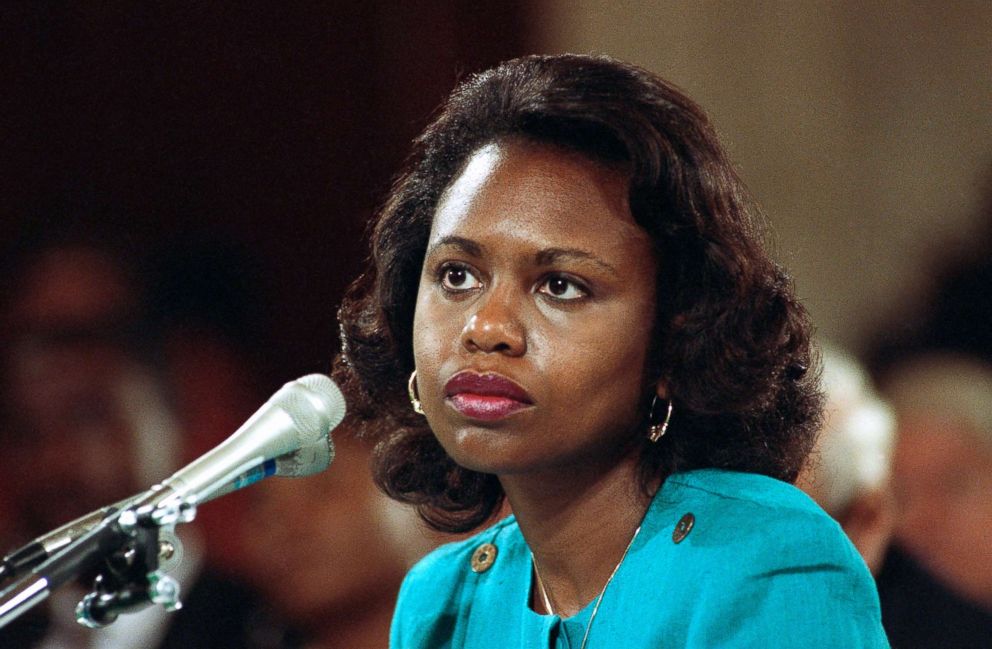 PHOTO: University of Oklahoma law professor Anita Hill testifies before the Senate Judiciary Committee on the nomination of Clarence Thomas to the Supreme Court on Capitol Hill in Washington, Oct. 11, 1991.