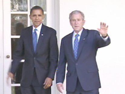 Barack Obamam and George Bush