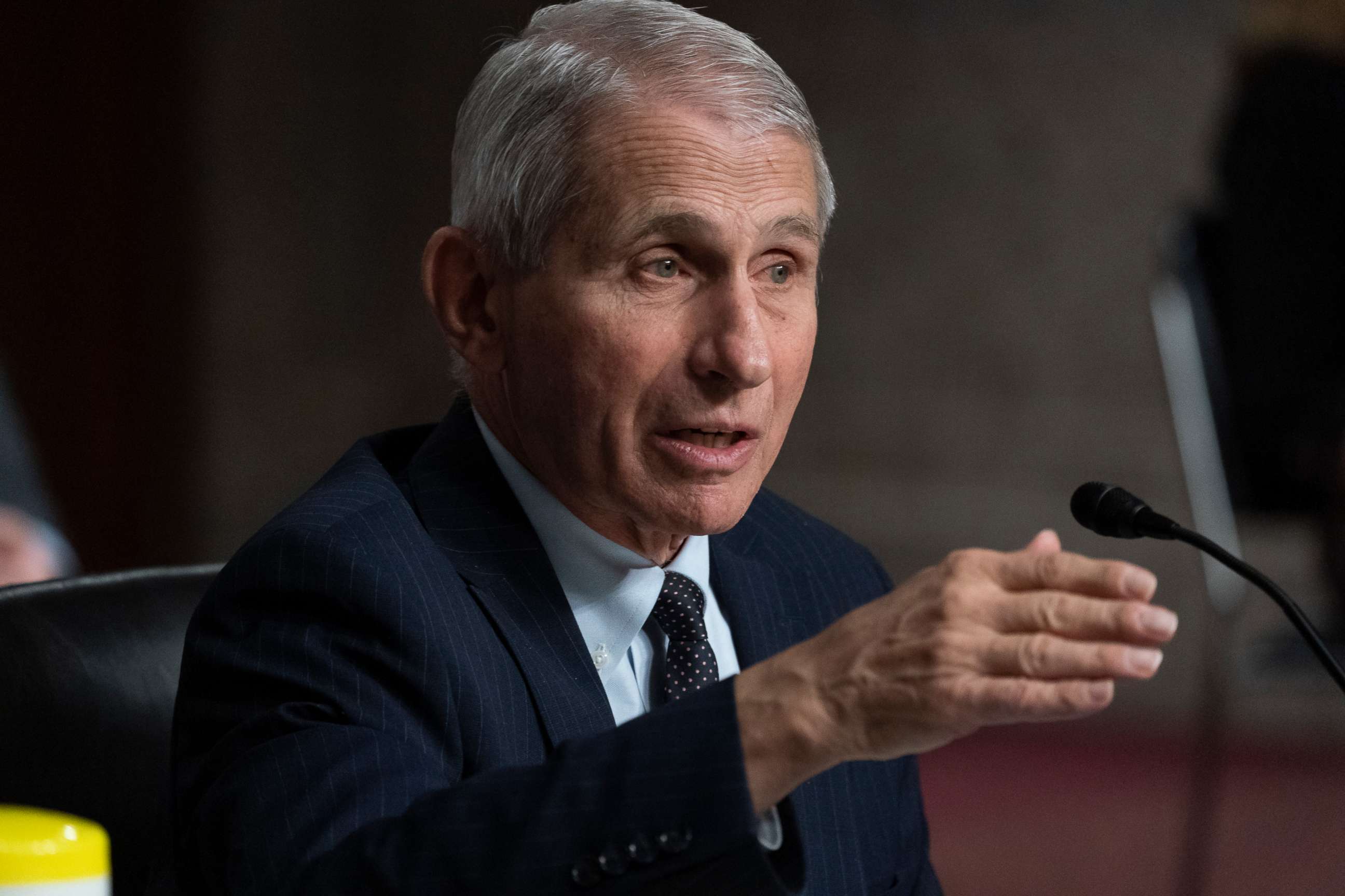 PHOTO: Dr. Anthony Fauci, director of the National Institute of Allergy and Infectious Diseases, speaks during a Senate Health, Education, Labor, and Pensions Committee hearing on Capitol Hill, Nov. 4, 2021, in Washington.