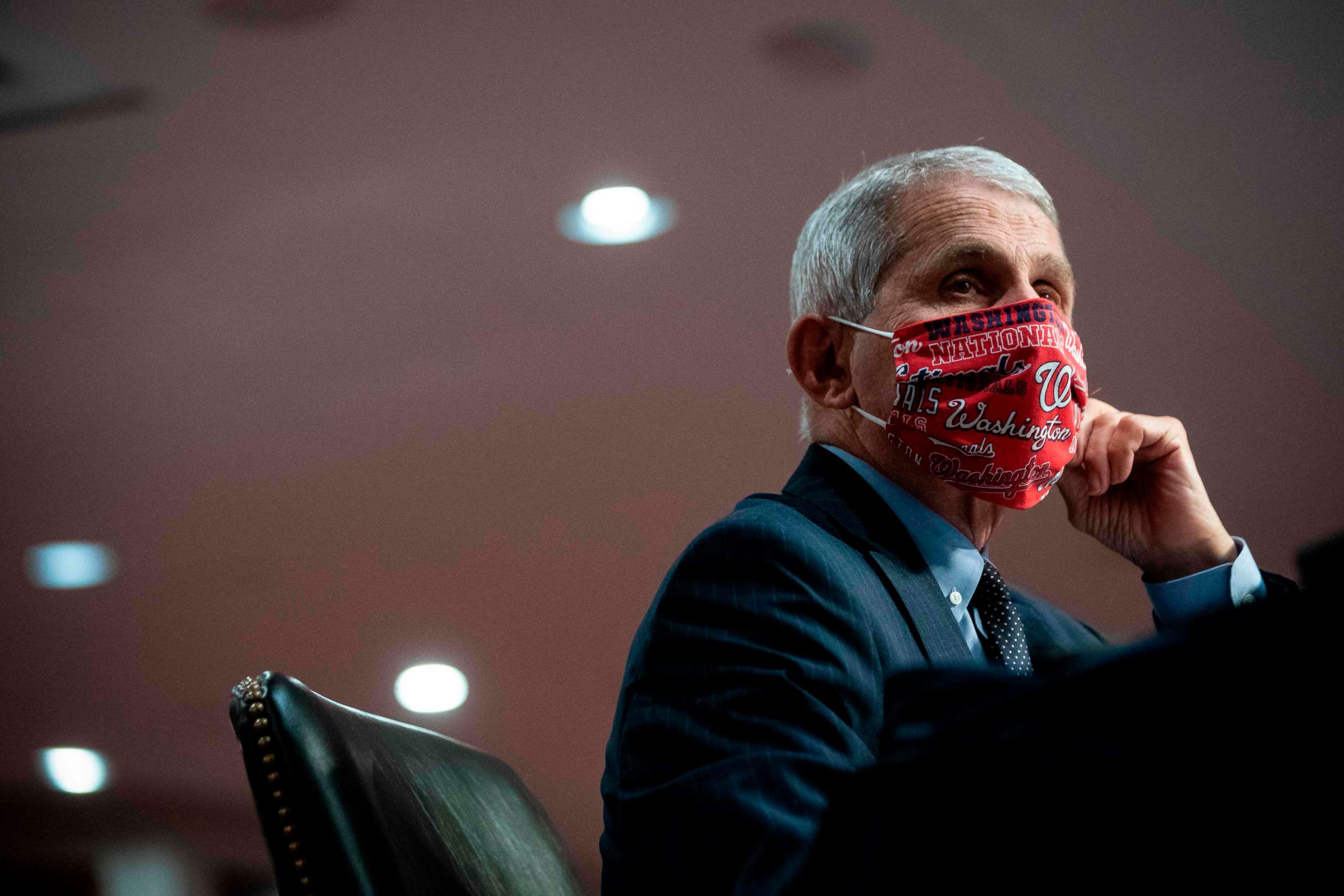 PHOTO: Anthony Fauci, director of the National Institute of Allergy and Infectious Diseases, wears a face covering as he listens during a Senate Health, Education, Labor and Pensions Committee hearing in Washington, June 30, 2020.