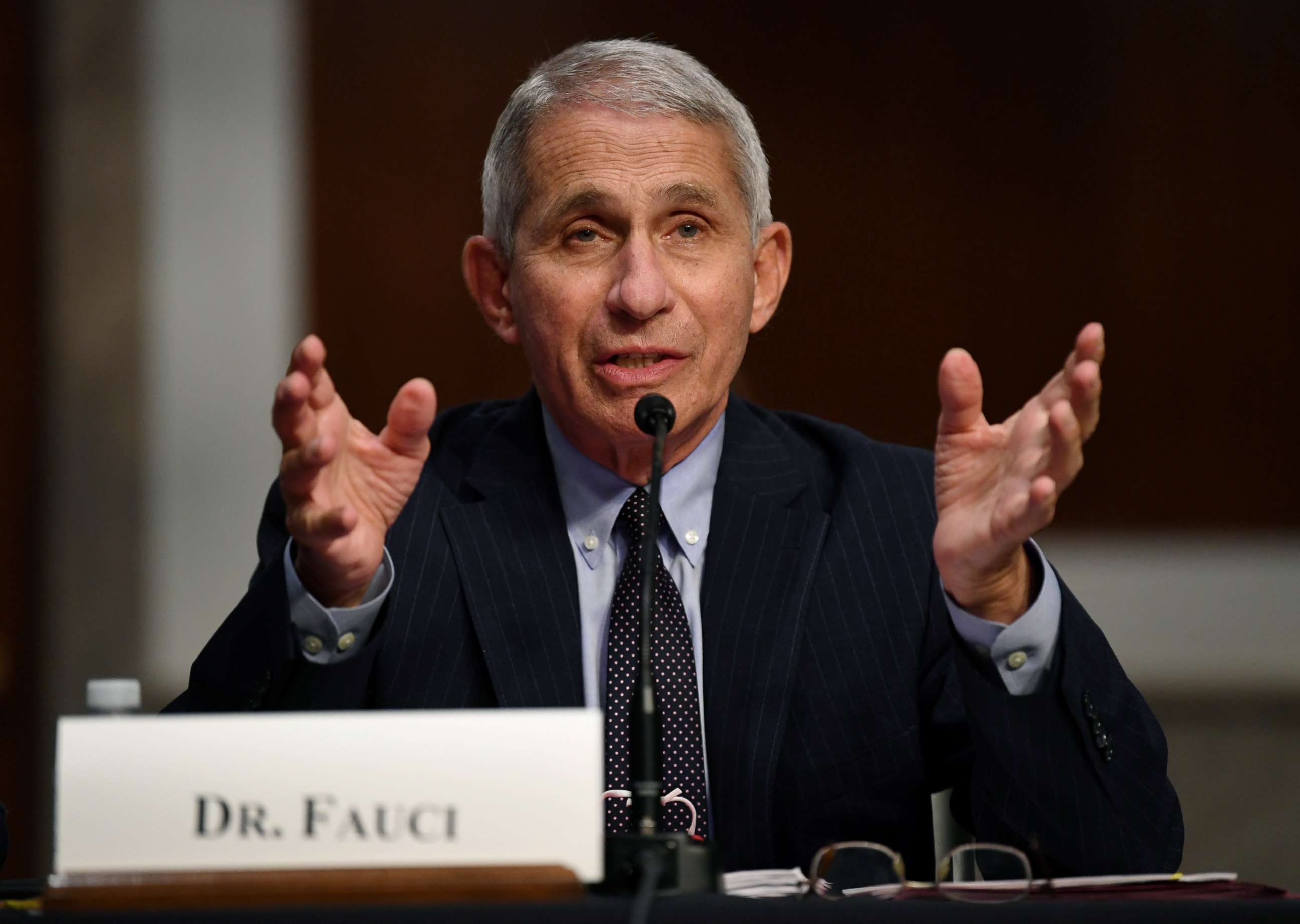 PHOTO: Dr Anthony Fauci, director of the National Institute for Allergy and Infectious Diseases, testifies during a Senate Health, Education, Labor and Pensions (HELP) Committee hearing on Capitol Hill in Washington, June 30, 2020.