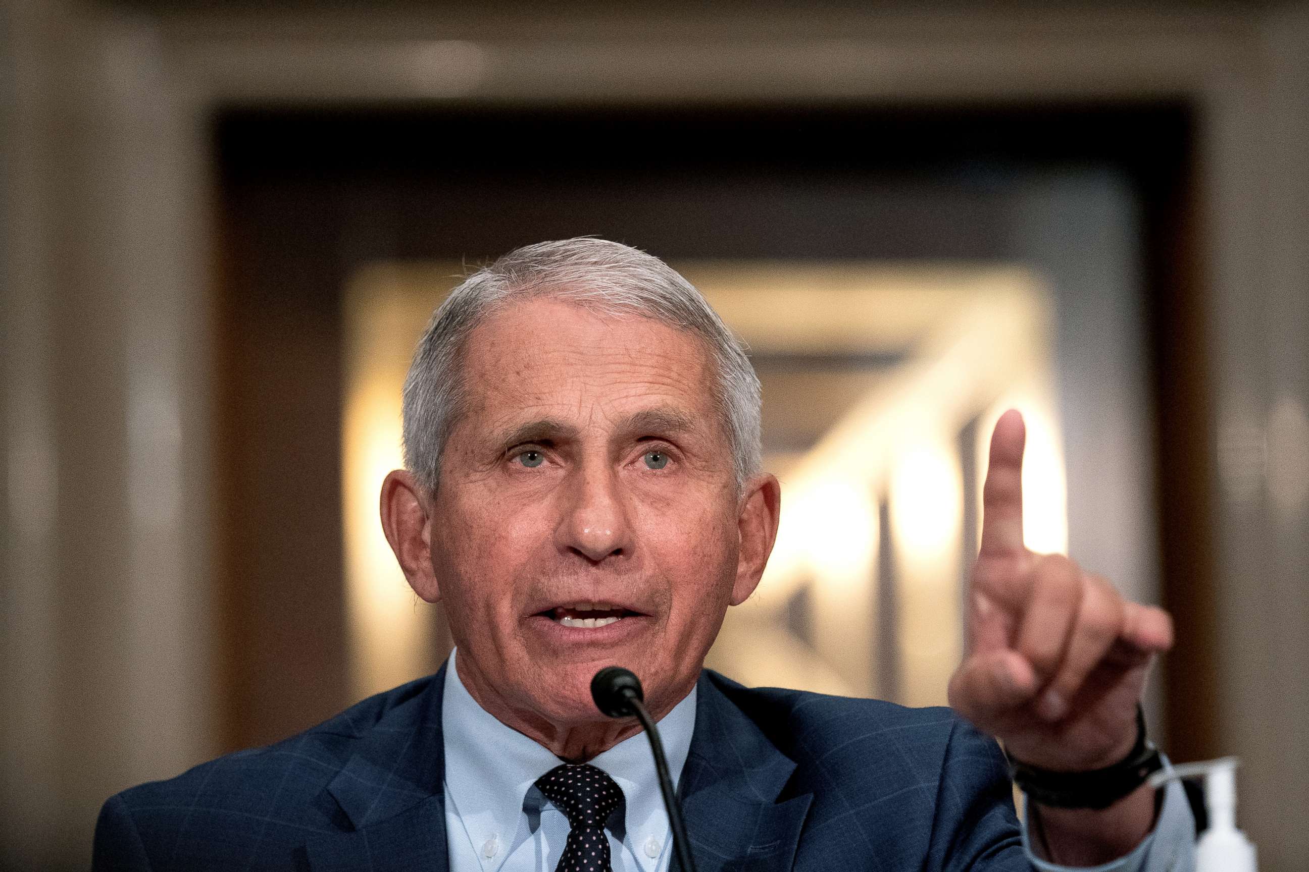 PHOTO: Dr. Anthony Fauci, director of the National Institute of Allergy and Infectious Diseases, speaks during a Senate Health, Education, Labor, and Pensions Committee hearing at the Dirksen Senate Office Building in Washington, D.C., July 20, 2021.
