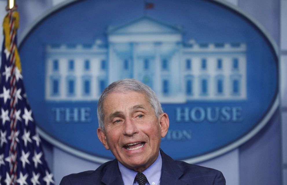PHOTO: Dr. Anthony Fauci, director of the National Institute of Allergy and Infectious Diseases, speaks during a briefing by the White House coronavirus task force in Washington, Nov. 19, 2020.