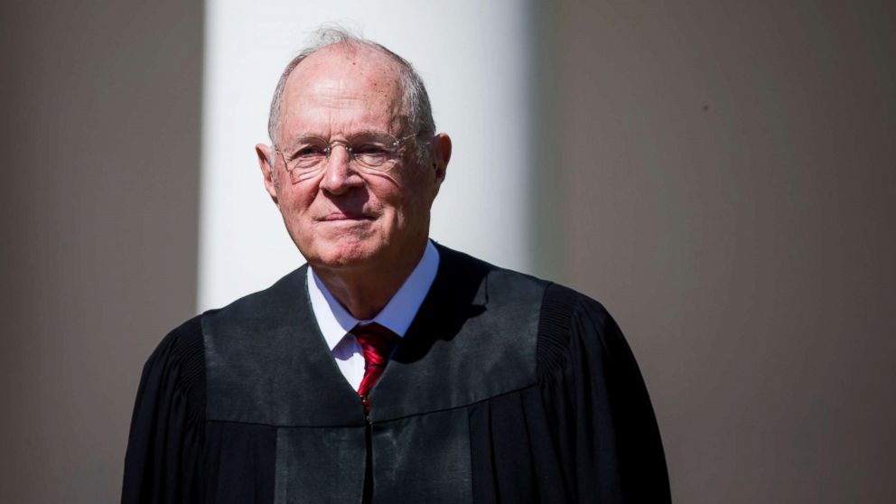 PHOTO: U.S. Supreme Court Associate Justice Anthony Kennedy is seen during a ceremony in the Rose Garden at the White House, April 10, 2017, in Washington, DC.
