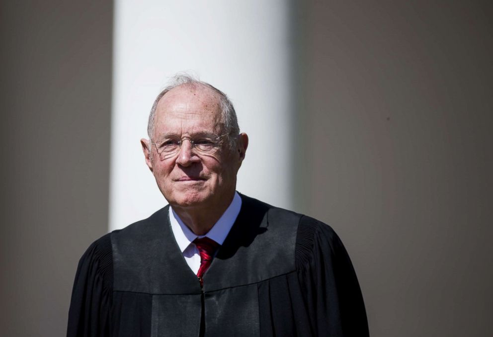 PHOTO: Supreme Court Associate Justice Anthony Kennedy is seen during a ceremony in the Rose Garden at the White House, April 10, 2017, in Washington, DC.