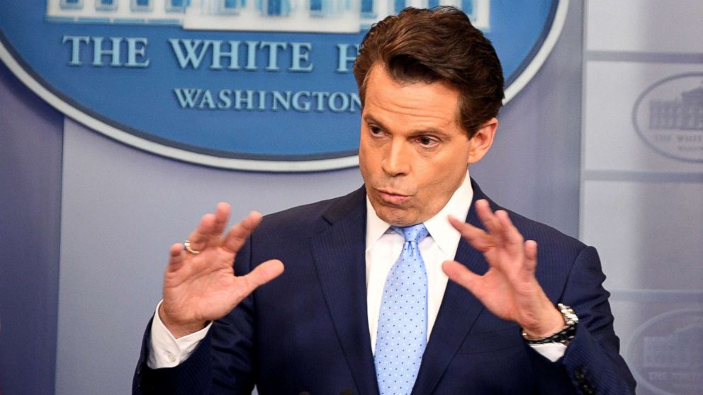 PHOTO: White House communications director Anthony Scaramucci speaks during a press briefing at the White House, July 21, 2017.
