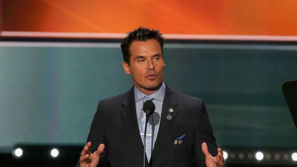 PHOTO: Actor Antonio Sabato Jr, speaks on the first day of the Republican National Convention, July 18, 2016, at the Quicken Loans Arena in Cleveland.