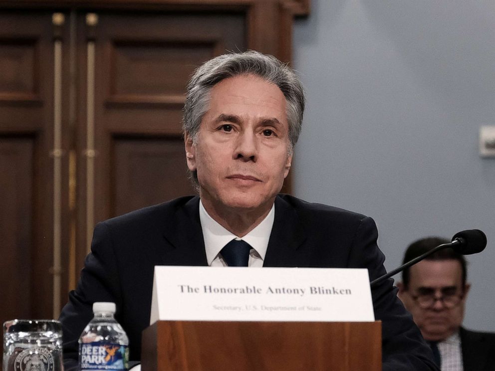 PHOTO: U.S. Secretary of State Antony Blinken testifies at a House Appropriations Committees State, Foreign Operations, and Related Programs Subcommittee hearing on Capitol Hill, March 23, 2023, in Washington.