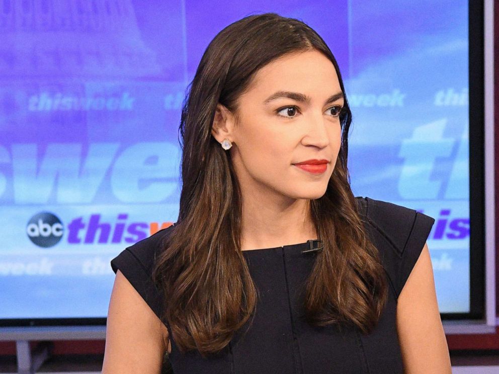 PHOTO: Chief White House Correspondent Jonathan Karl speaks exclusively with Rep. Alexandria Ocasio-Cortez, D-N.Y., in her first Sunday morning interview since taking office on This Week with George Stephanopoulos, June 16, 2019 on ABC.