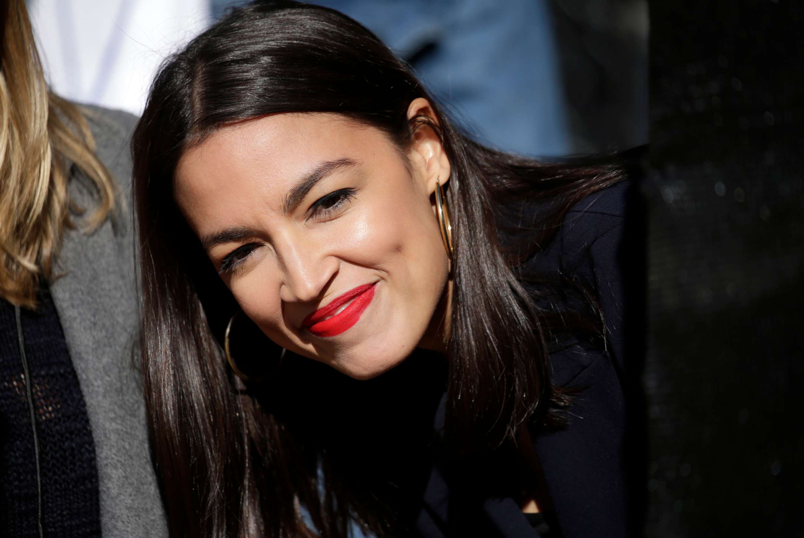 PHOTO: Rep. Alexandria Ocasio-Cortez attends a rally for Democratic presidential candidate, Sen. Bernie Sanders in Queensbridge Park in New York, Oct. 19, 2019.