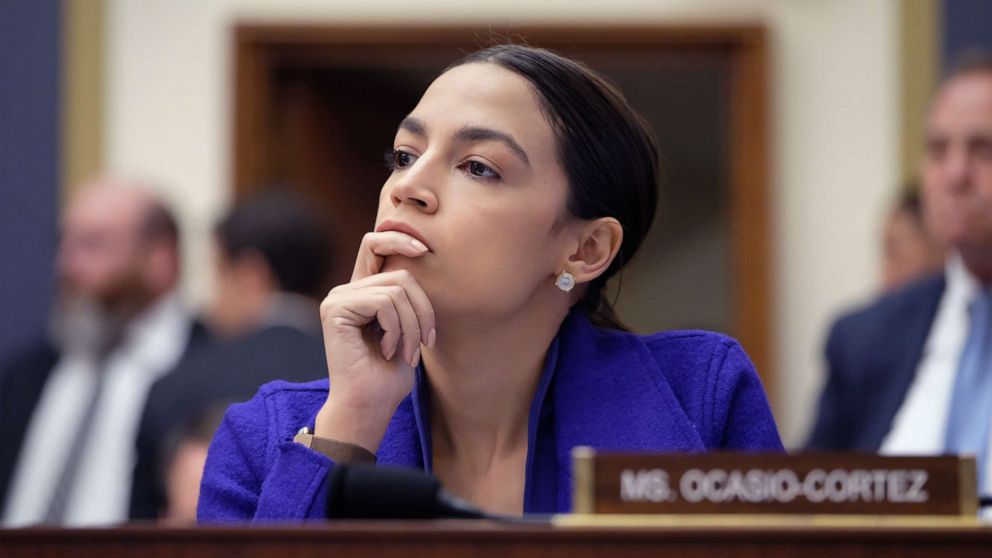 PHOTO: Rep. Alexandria Ocasio-Cortez listens during a House Financial Services Committee hearing  on April 10, 2019 in Washington, D.C.