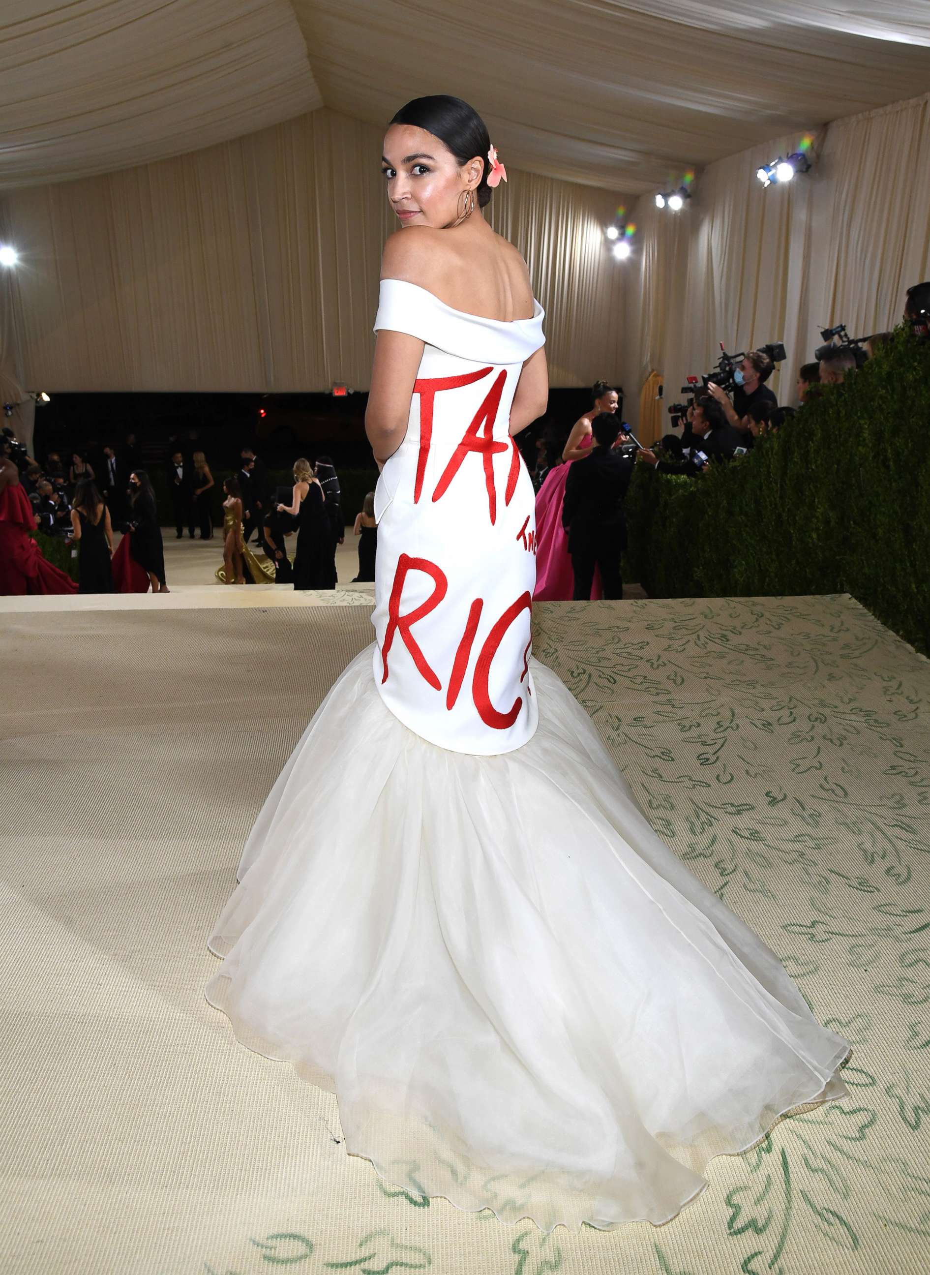 PHOTO: Congresswoman Alexandria Ocasio-Cortez attends The 2021 Met Gala Celebrating In America: A Lexicon Of Fashion at Metropolitan Museum of Art on Sept. 13, 2021 in New York City. 