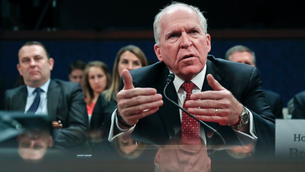 PHOTO: Former CIA Director John Brennan testifies on Capitol Hill in Washington, D.C., May 23, 2017, before the House Intelligence Committee Russia Investigation Task Force.