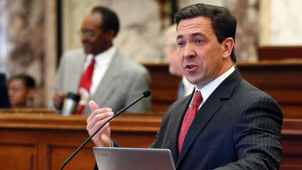 In this Tuesday, March 7, 2017, file photo, state Sen. Chris McDaniel, R-Ellisville, speaks during a floor debate in Jackson, Miss. McDaniel is hinting strongly that he will challenge U.S. Sen. Roger Wicker in the 2018 U.S. Senate race.