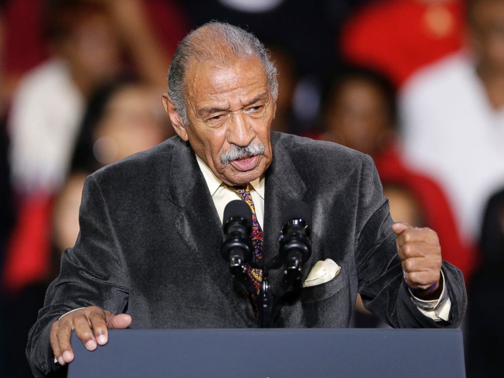 Rep. John Conyers, D-Mich., speaks at Wayne State University in Detroit, Nov. 1, 2014.