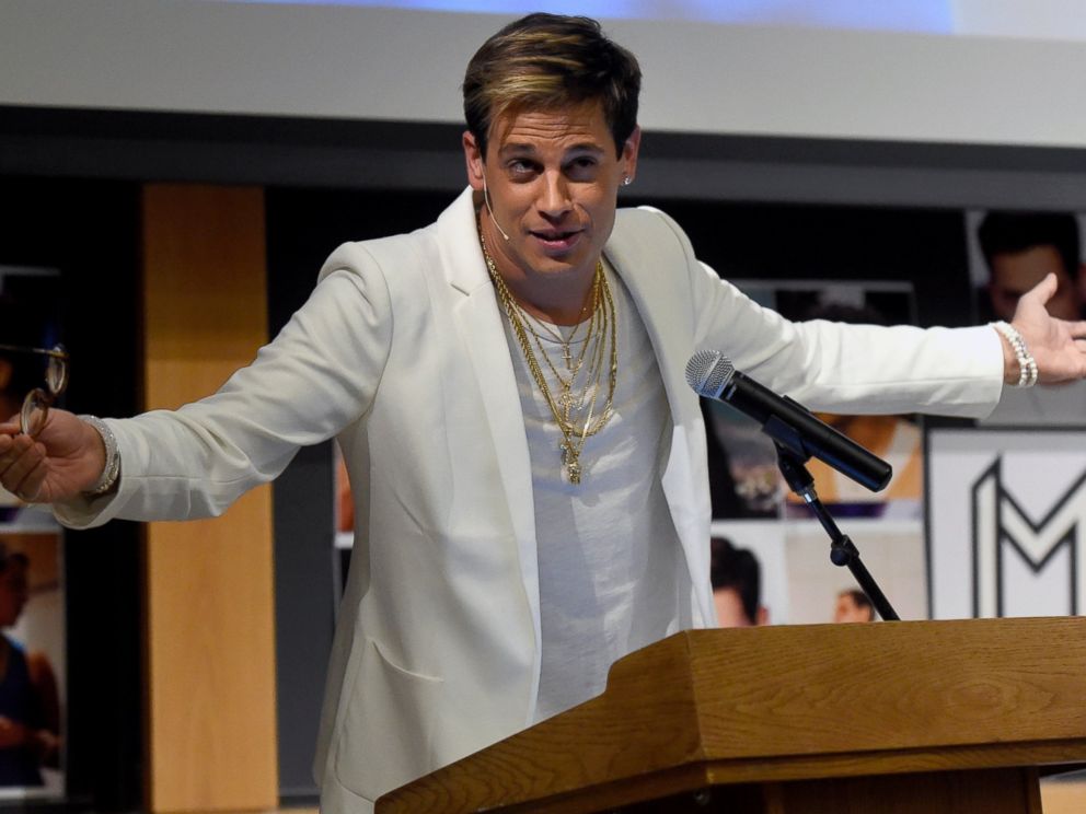 PHOTO: Milo Yiannopoulos speaks on the campus of the University of Colorado at Boulder, Colorado on January 25, 2017.