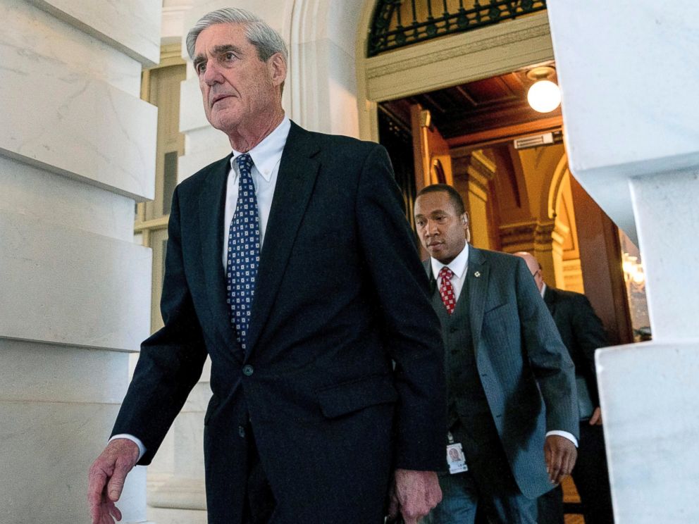 In this June 21, 2017, file photo, former FBI Director Robert Mueller, the special counsel probing Russian interference in the 2016 election, departs Capitol Hill following a closed door meeting in Washington.