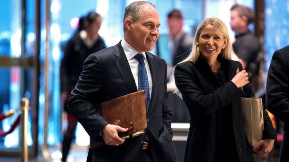 Oklahoma Attorney General Scott Pruitt arrives at Trump Tower in New York City, Dec. 7, 2016.