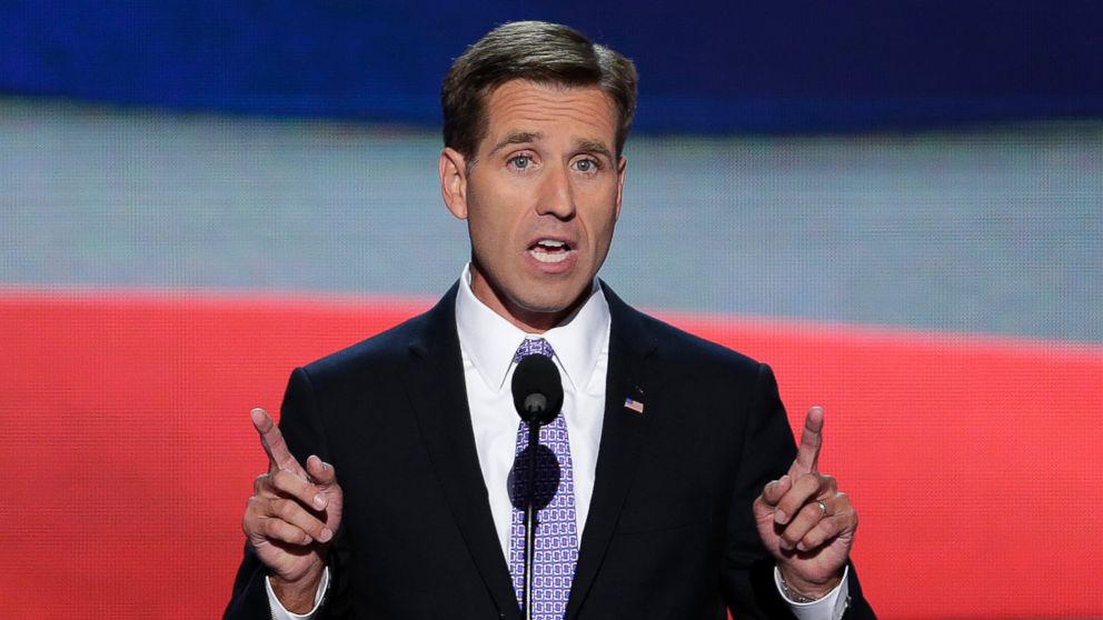 PHOTO: Beau Biden, son of Vice President Joe Biden, nominates his father for the Office of Vice Presdient of the United States during the Democratic National Convention in Charlotte, N.C., September 6, 2012.