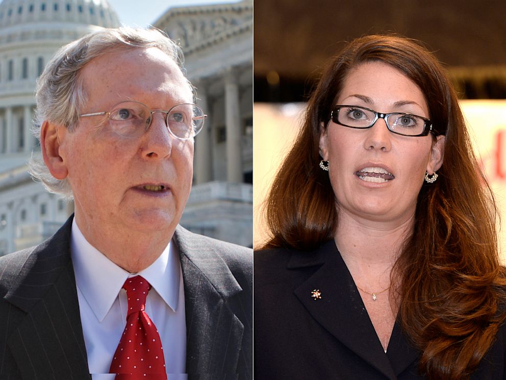 PHOTO: Senate Minority Leader Mitch McConnell and Kentucky Secretary of State Allison Lundergan-Grimes