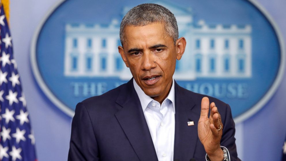 President Barack Obama speaks on Iraq and Ferguson, Missouri in White House in Washington on Aug. 18, 2014.