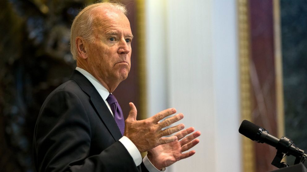 Vice President Joe Biden speaks about Domestic Violence Awareness Month, Thursday, Oct. 15, 2015, in the Indian Treaty Room of the Eisenhower Executive Office Building on the White House complex in Washington.