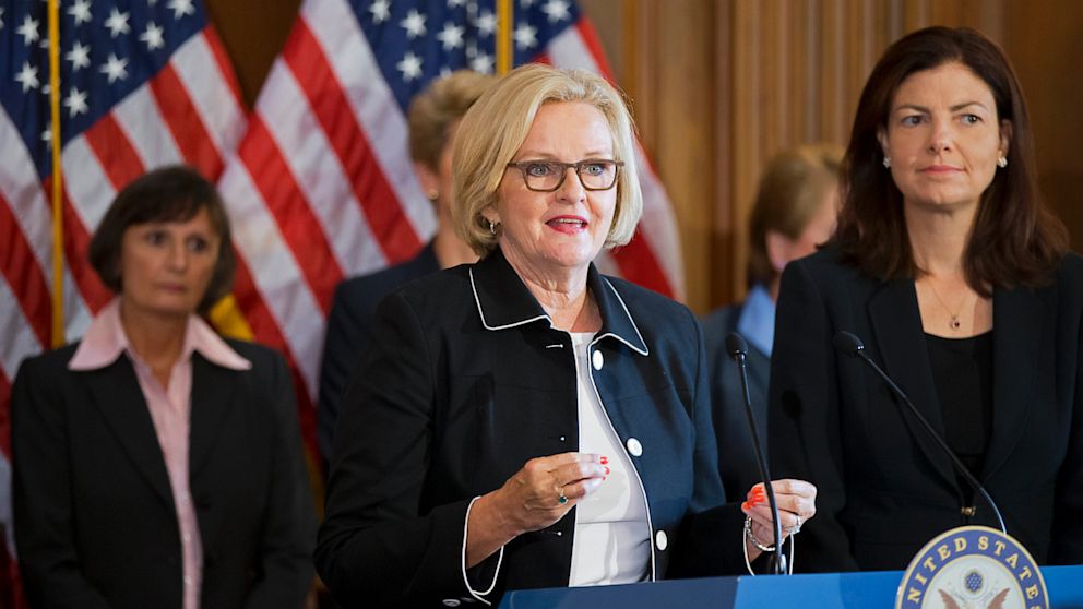 Sen. Claire McCaskill, D-Mo., speaks at a news conference on Capitol Hill in Washington, in this July 25, 2013 photo.
