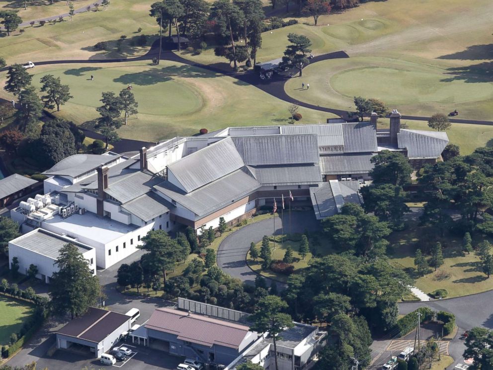 PHOTO: Photo taken Nov. 2, 2017, from a Kyodo News helicopter shows the clubhouse of Kasumigaseki Country Club in Kawagoe, Saitama Prefecture, where Donald Trump is scheduled to play golf with Shinzo Abe and PGA Tour player Hideki Matsuyama on Nov. 5.