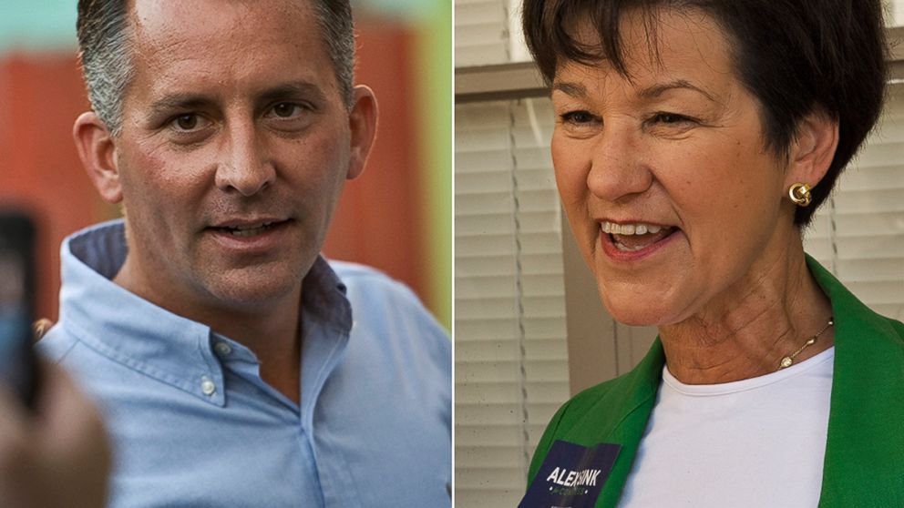 Florida Republican Congressional Candidate David Jolly, left, and Florida Democratic Congressional candidate Alex Sink, right. are seen in these file photos taken on Nov. 23, 2013. 
