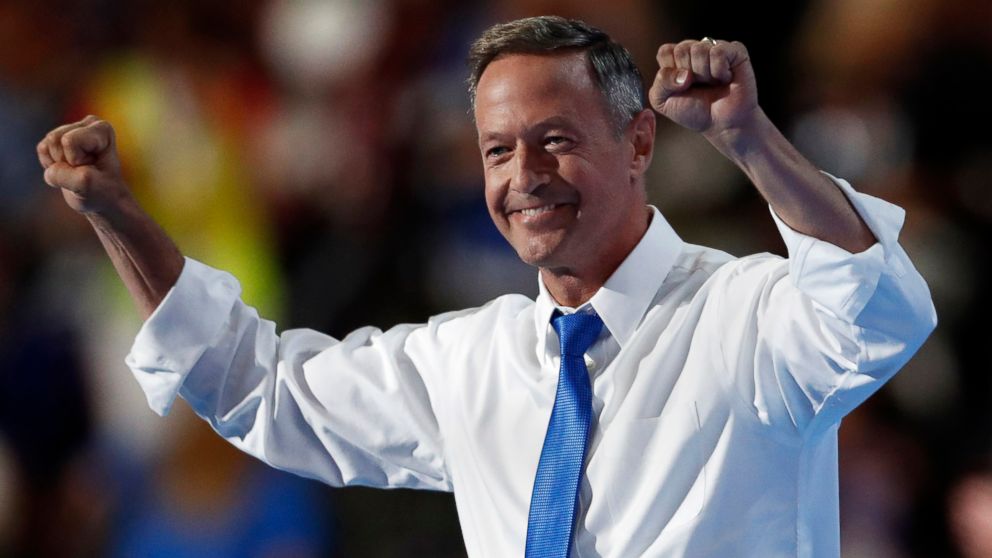 PHOTO: Former Maryland Gov. Martin O'Malley, takes the stage during the third day of the Democratic National Convention in Philadelphia, July 27, 2016.