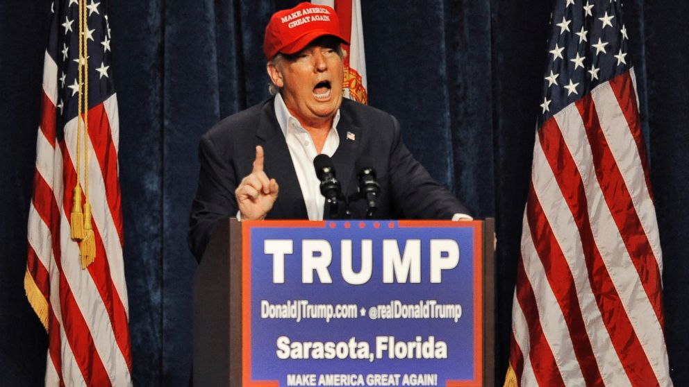Republican presidential candidate Donald Trump speaks to supporters at a campaign rally at Robarts Arena on Nov. 28, 2015, in Sarasota, Fla.