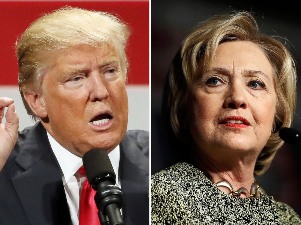 PHOTO: Donald Trump speaks in Milwaukee on April 4, 2016 and Hillary Clinton speaks in Philadelphia on April 6, 2016.