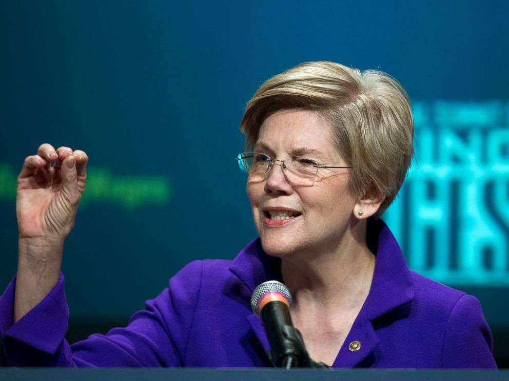 PHOTO: Sen. Elizabeth Warren, D-Mass. speaks about raising wages during the forum AFL-CIO National Summit, Wednesday, Jan. 7, 2015, at Gallaudet University in Washington.