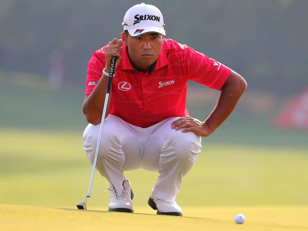 PHOTO: Hideki Matsuyama of Japan lines up his shot during the 2017 WGC-HSBC Champions golf tournament held at the Sheshan International Golf Club in Shanghai, China, Friday, Oct. 27, 2017.