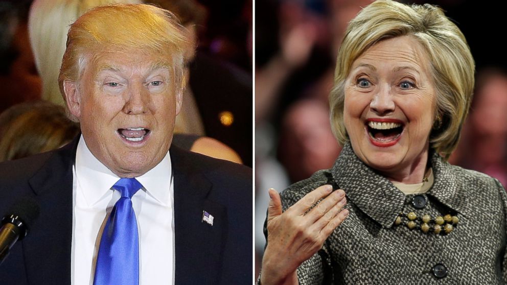 Donald Trump speaks in New York and Hillary Clinton speaks in Philadelphia on April 26, 2016.