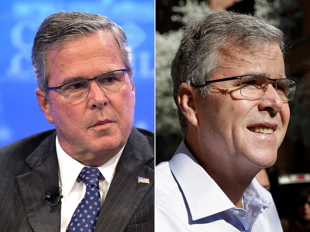 PHOTO: Jeb Bush, left, Dec. 1, 2014 and April 23, 2015. Bush has lost weight using the paleo diet.