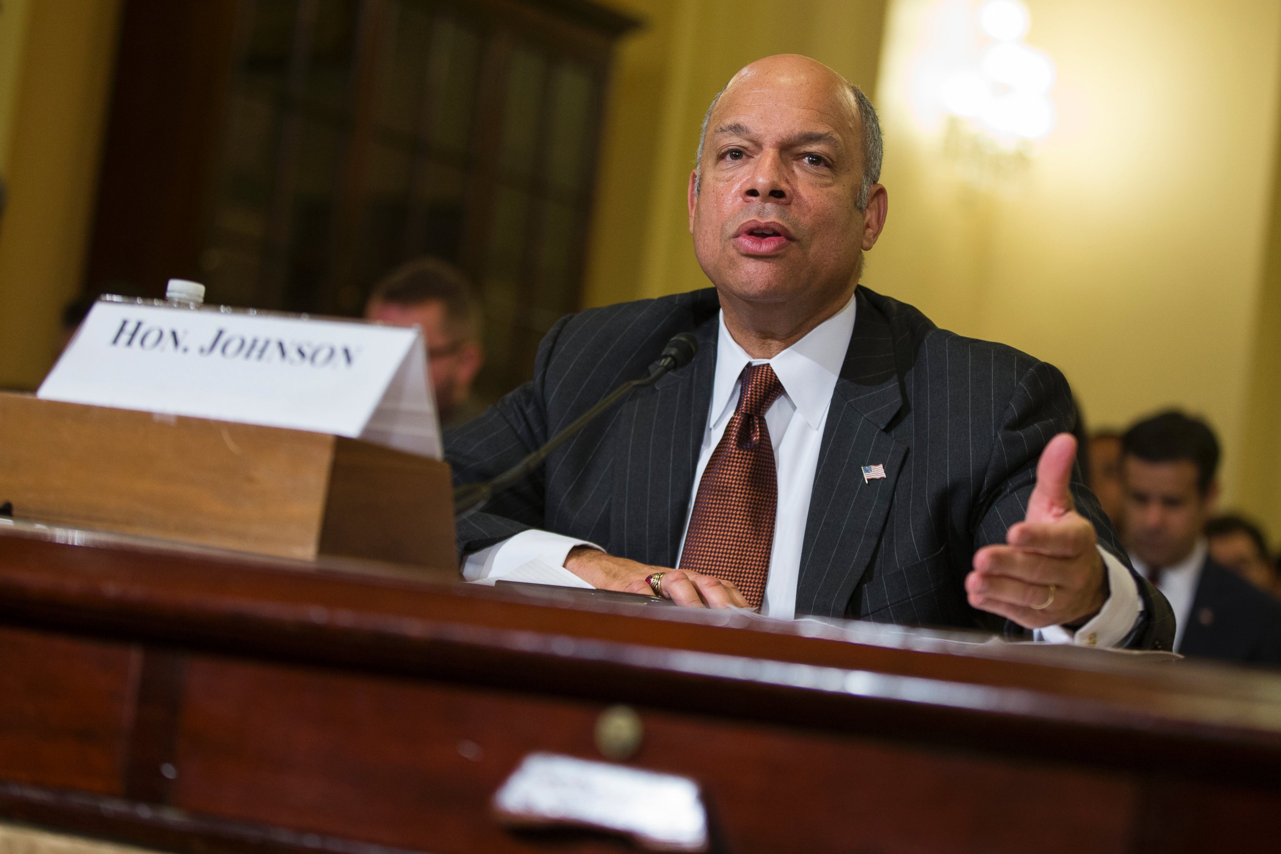 PHOTO: Homeland Security Secretary Jeh Johnson testifies on Capitol Hill in Washington, in this Dec. 2, 2014 file photo. 