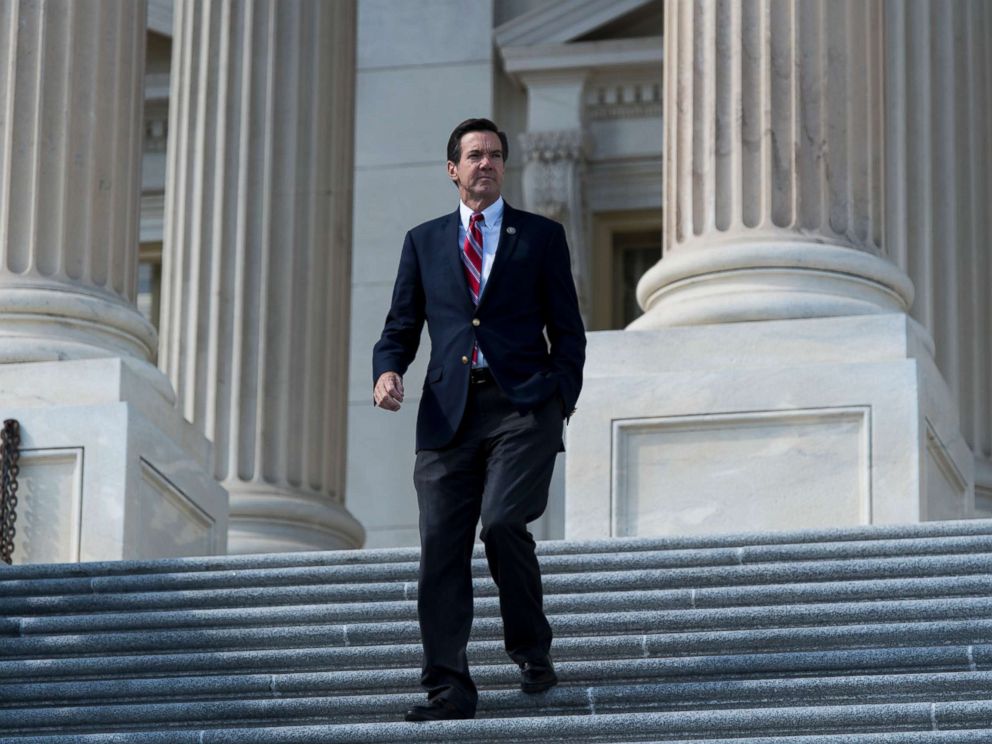 PHOTO: Rep. Evan Jenkins, R-W.Va., walks down the House steps after the last votes of the week on Thursday, Oct. 5, 2017.