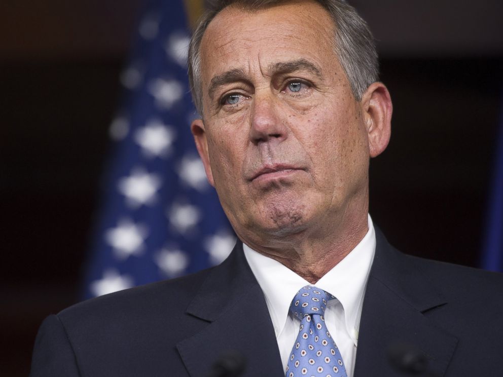 PHOTO: House Speaker John Boehner of Ohio listens during a news conference on Capitol Hill in Washington, Nov. 6, 2014.
